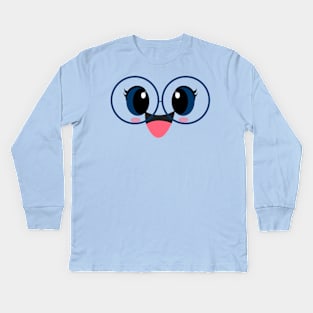 Cute Blue Eyes Kids Long Sleeve T-Shirt